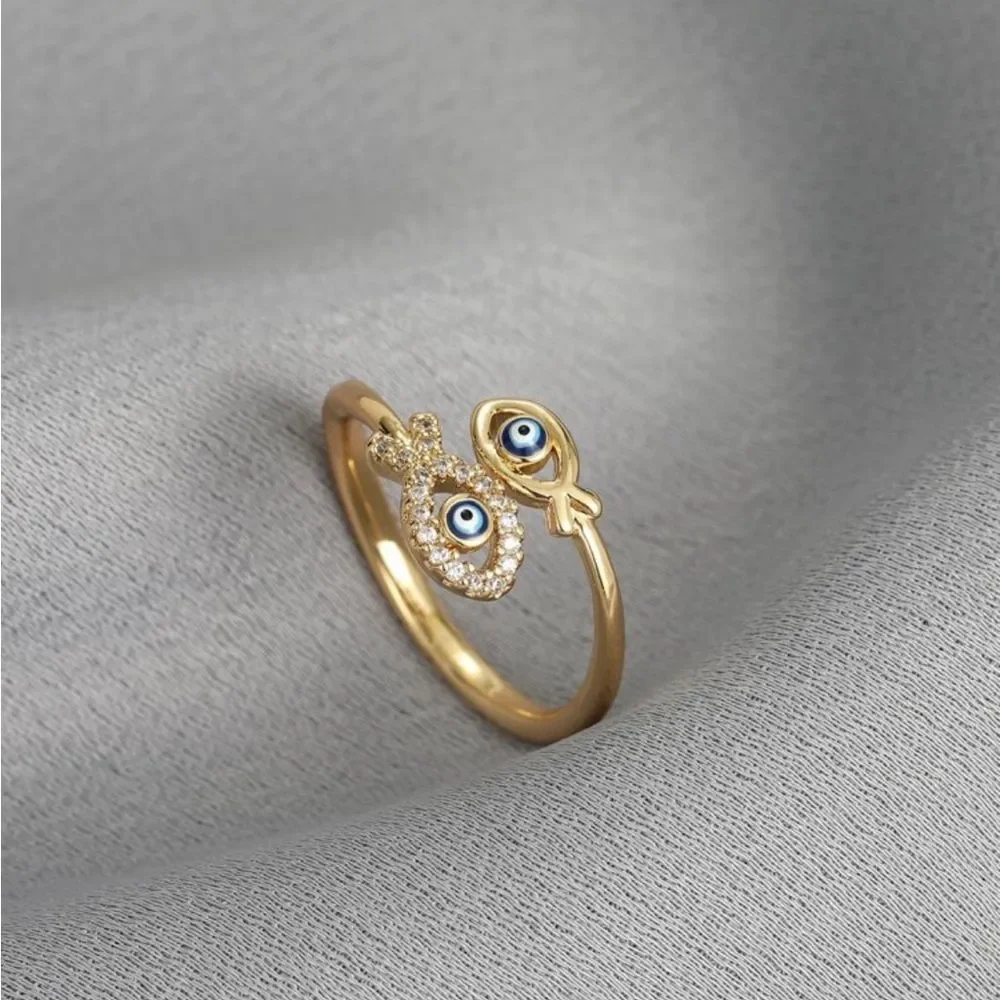 Gold Evil Eye Ring R227